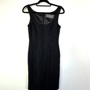 Jay Godfrey Black Snakeskin Fitted Sheath Cocktail Evening Dress 6 Sexy
